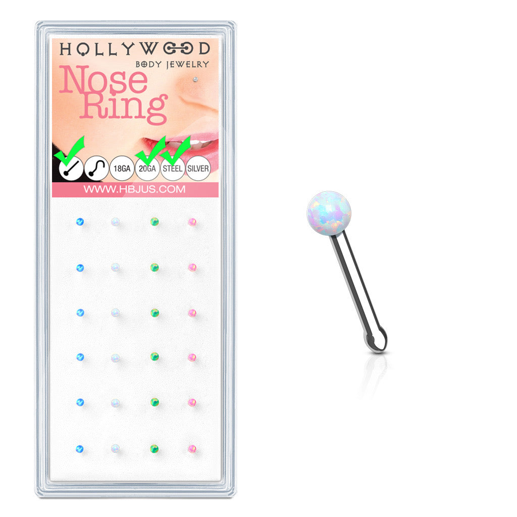 Assorted Mini Opal Sphere Nose Stud
