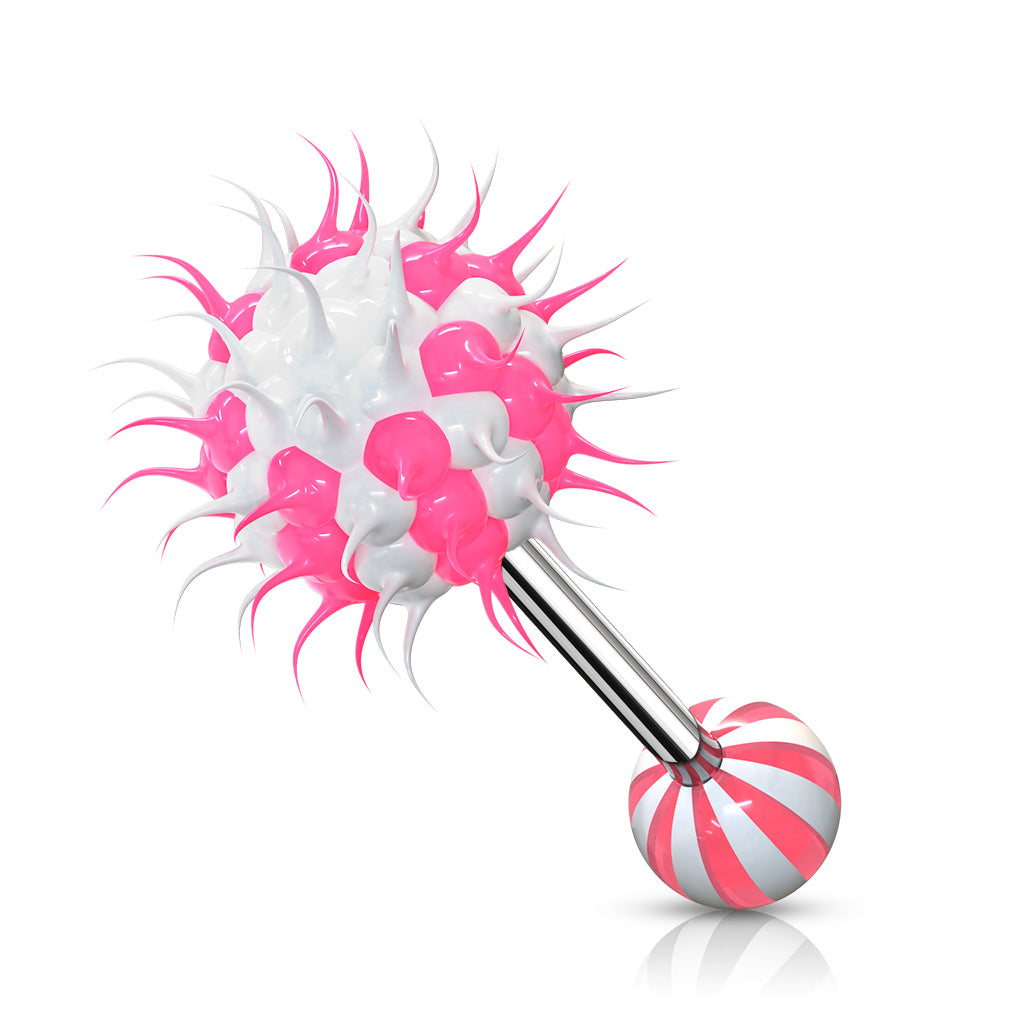 Barbell Candy Stripe Silicone Spike Koosh Balls