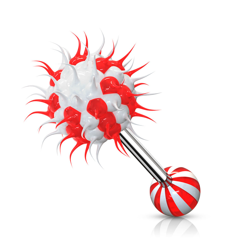Barbell Candy Stripe Silicone Spike Koosh Balls