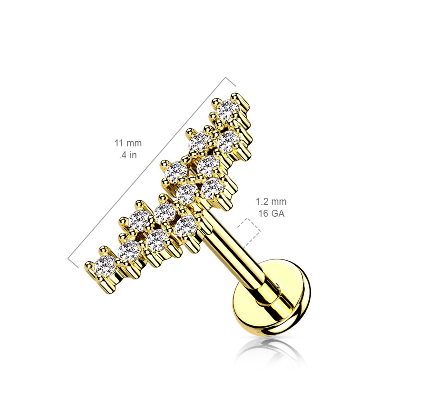 Cluster of Prong Set CZ Top Flat Back Stud