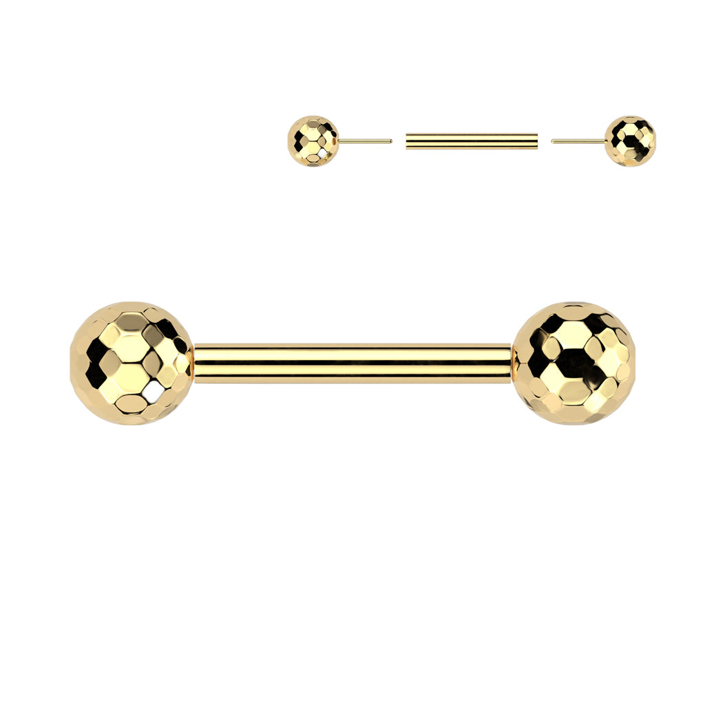 Threadless Multi-Faceted Balls Barbell