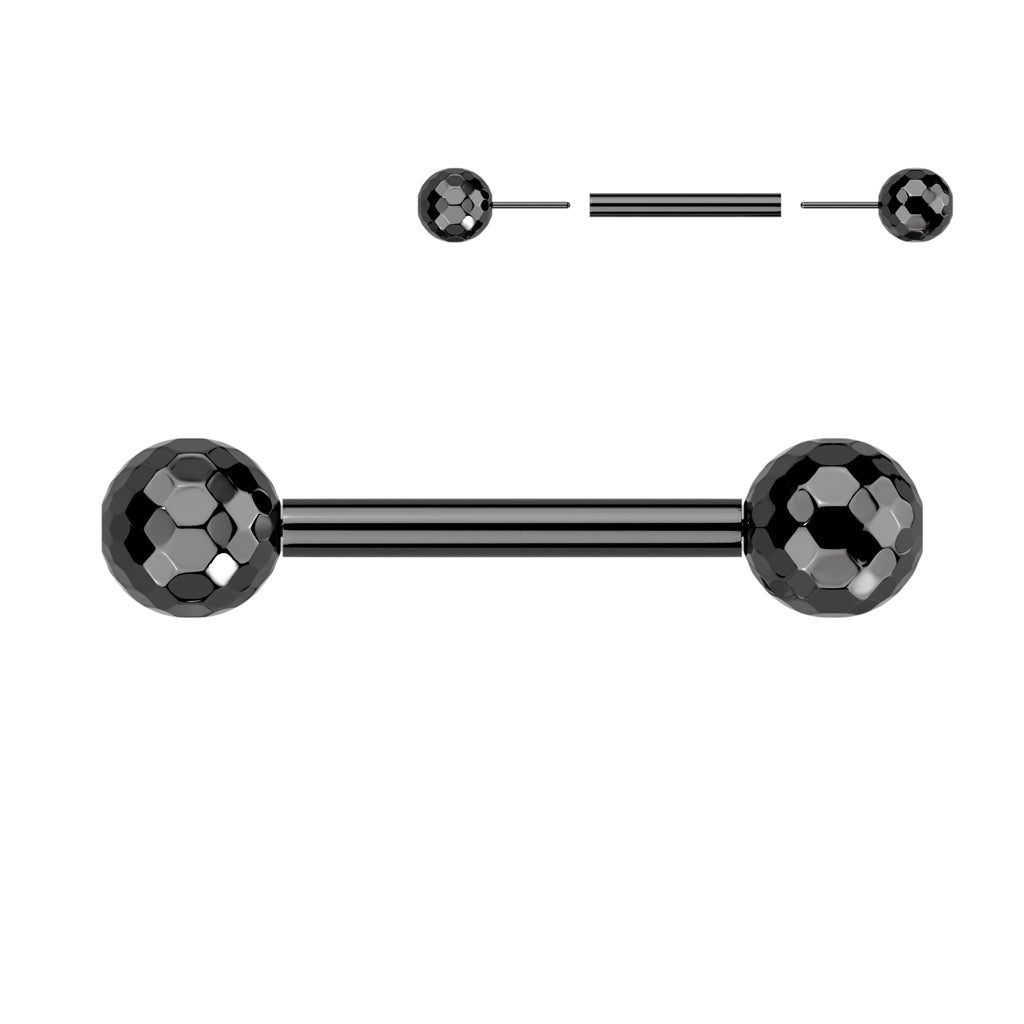 Threadless Multi-Faceted Balls Barbell