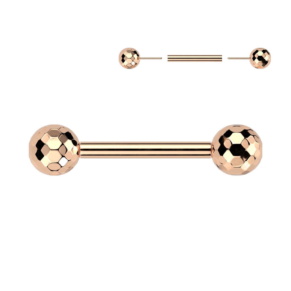 Threadless Multi-Faceted Balls Barbell