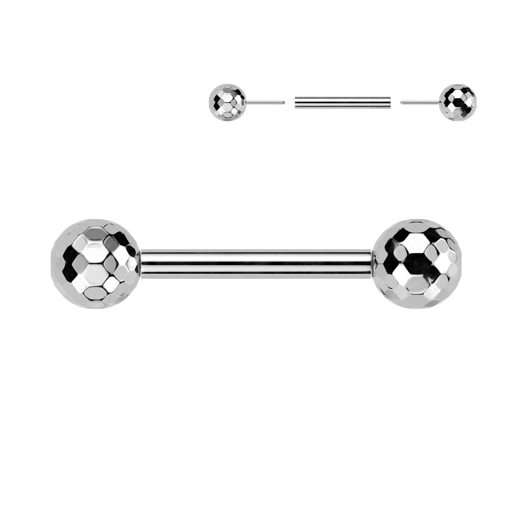 Threadless Multi-Faceted Balls Barbell