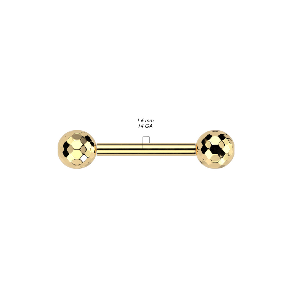 Threadless Multi-Faceted Balls Barbell