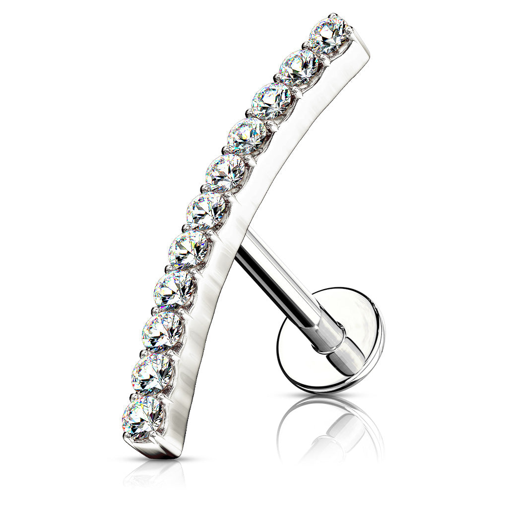 Labret Lined CZ Curve Top