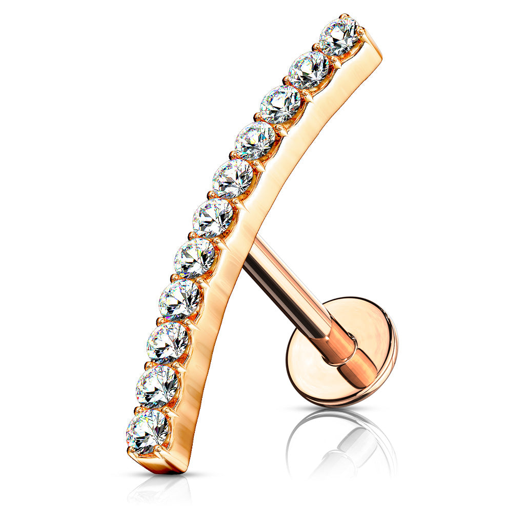 Labret Lined CZ Curve Top
