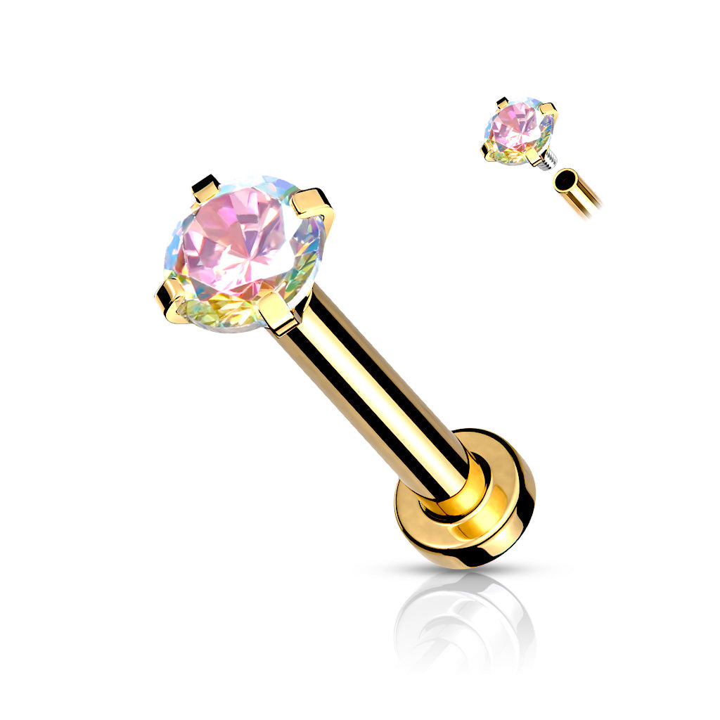 18g CZ Prong Set Top