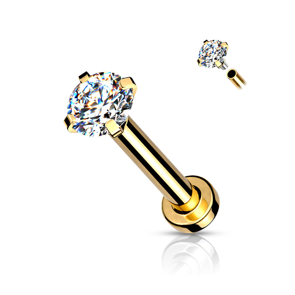 18g CZ Prong Set Top