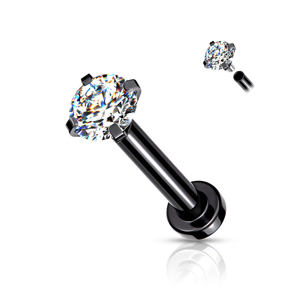 18g CZ Prong Set Top