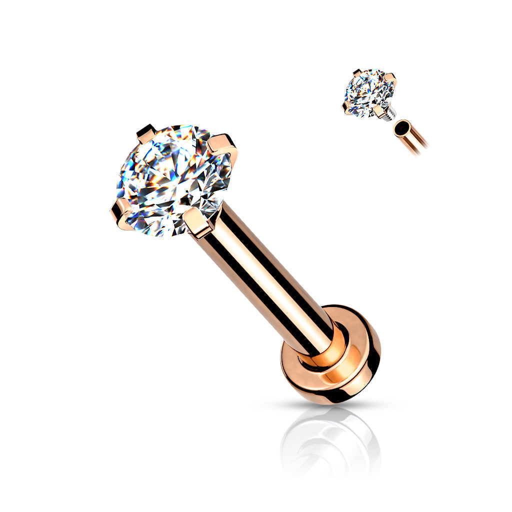 18g CZ Prong Set Top