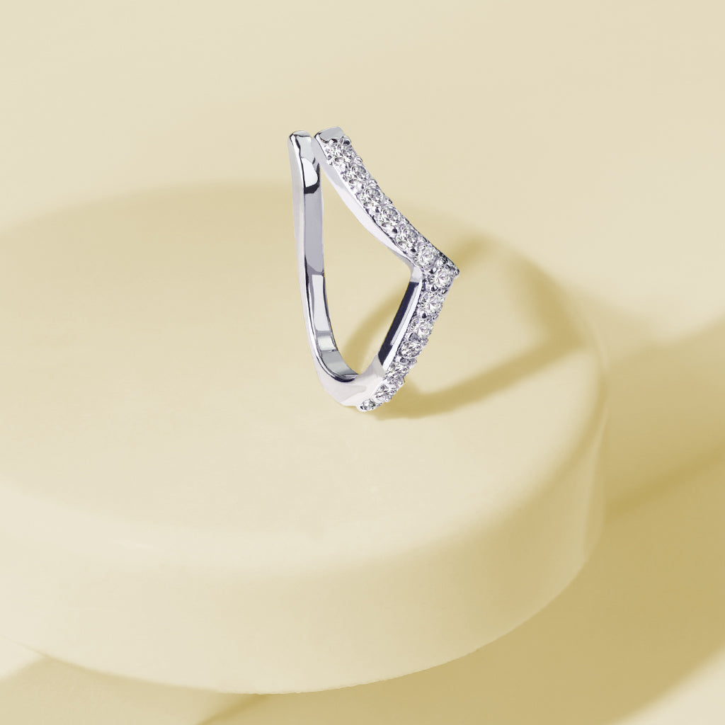 CZ Lined Chevron Non Piercing Cuff