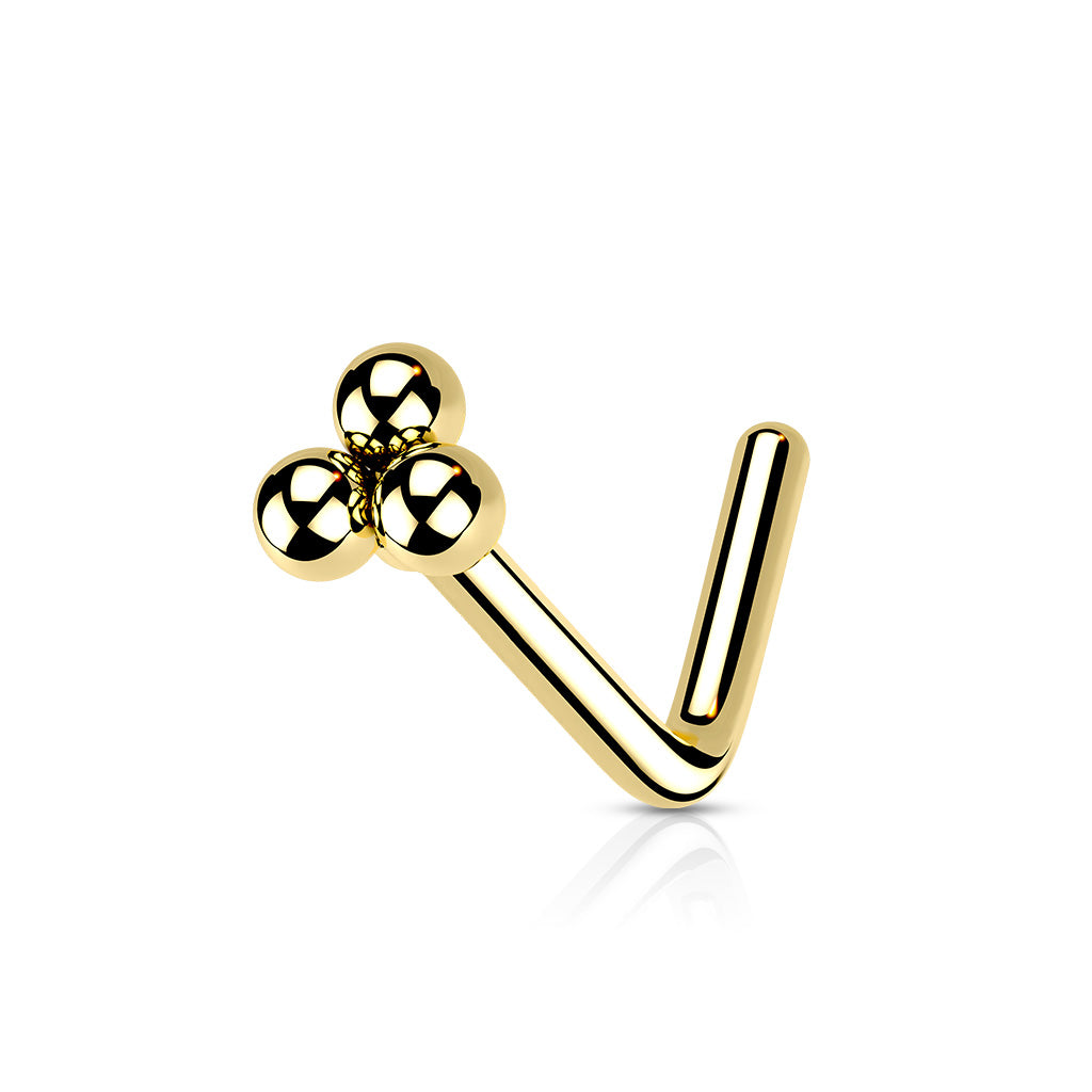 Triangular Ball Cluster Top Nose Stud