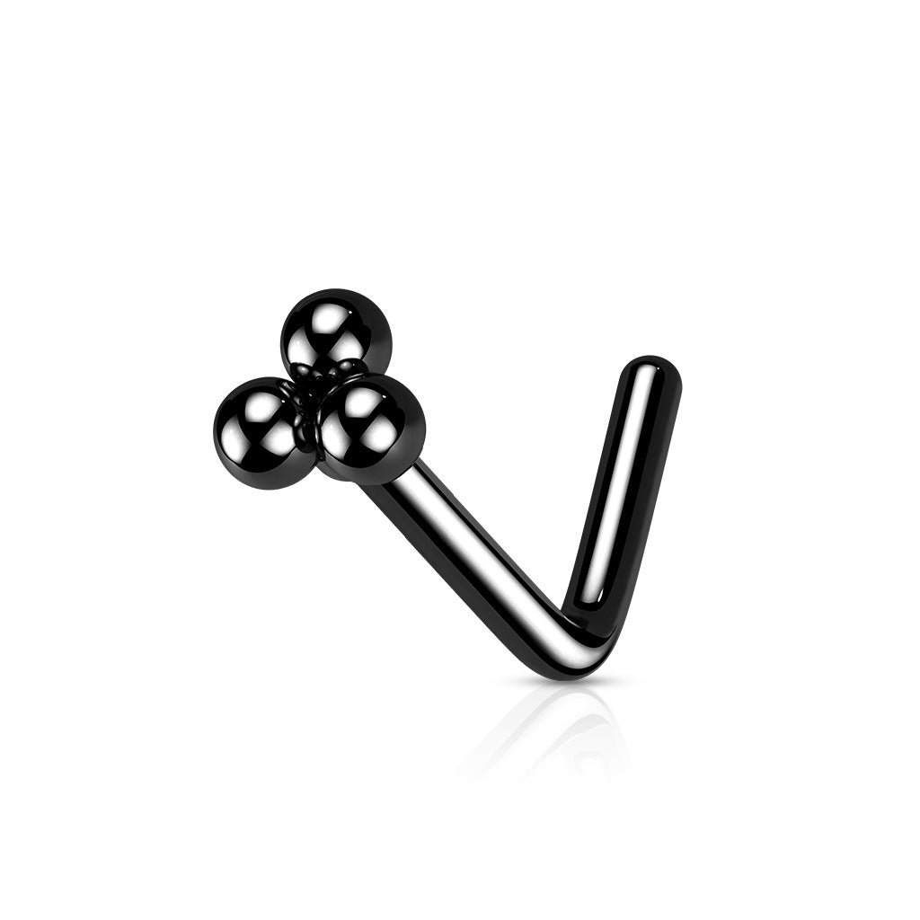 Triangular Ball Cluster Top Nose Stud
