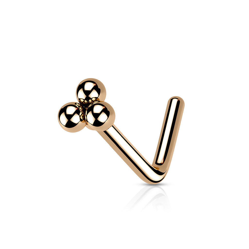 Triangular Ball Cluster Top Nose Stud
