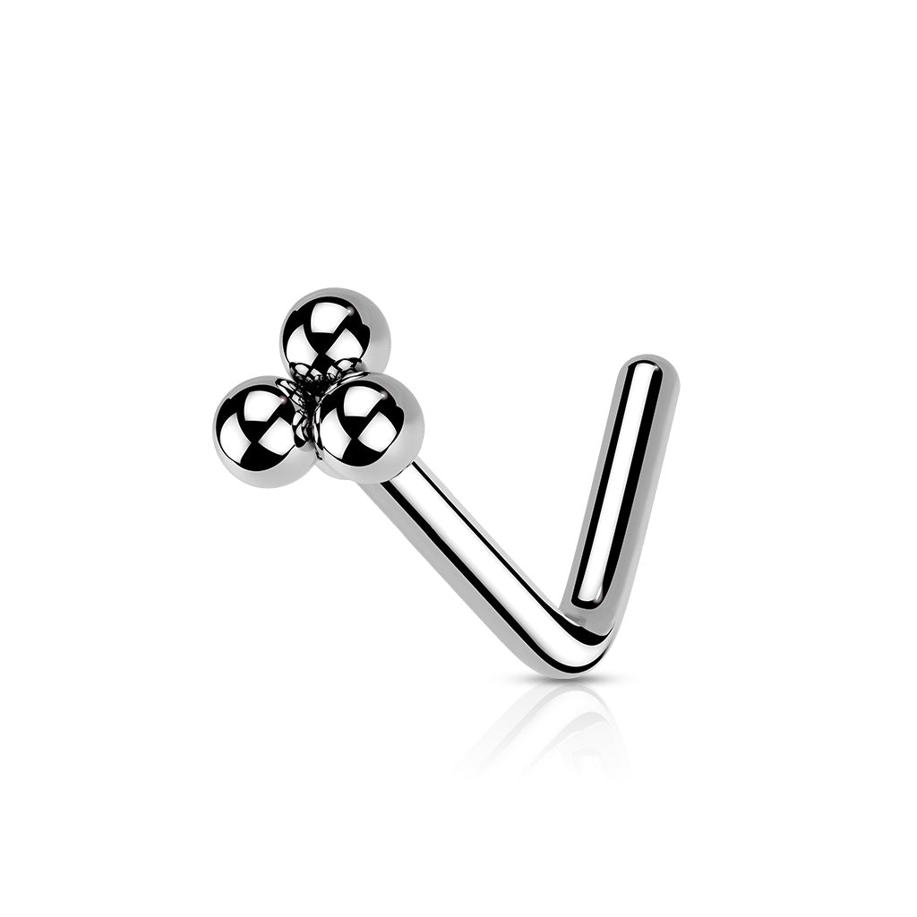 Triangular Ball Cluster Top Nose Stud