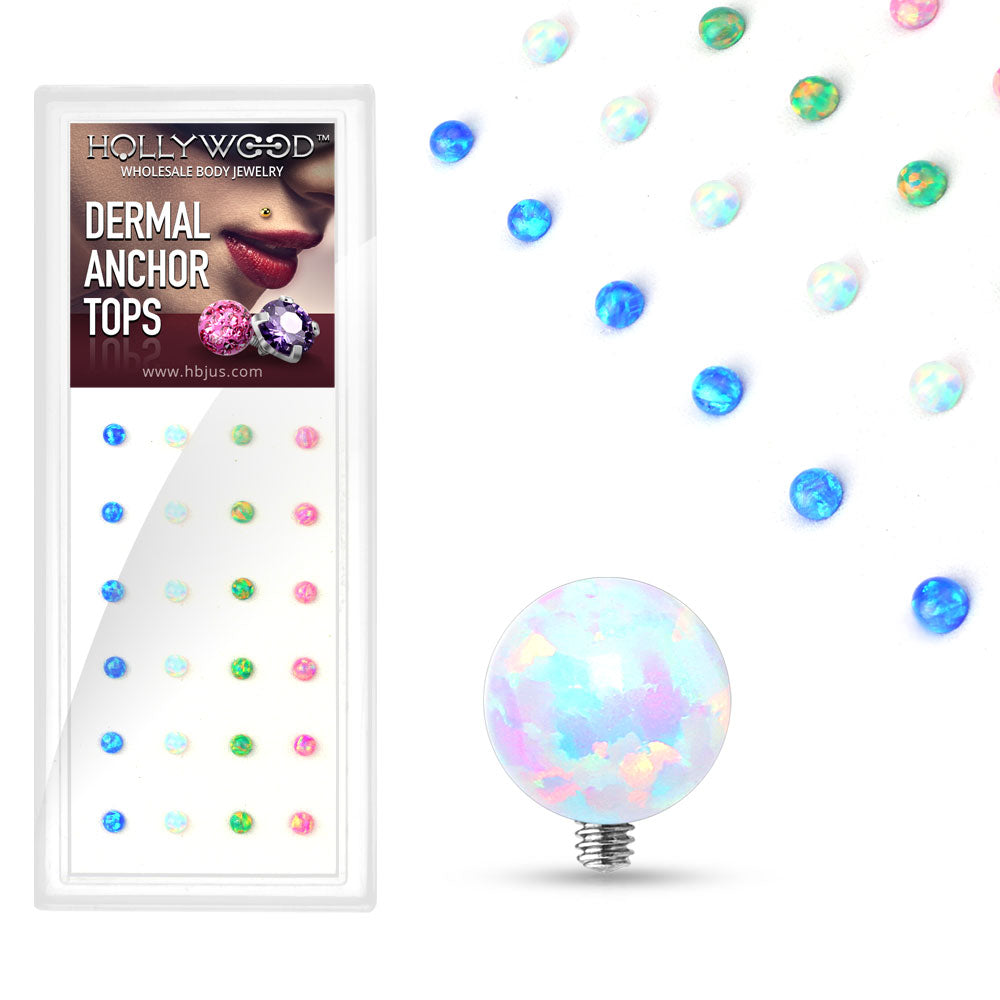 Opal Ball Dermal Anchor Top Assorted