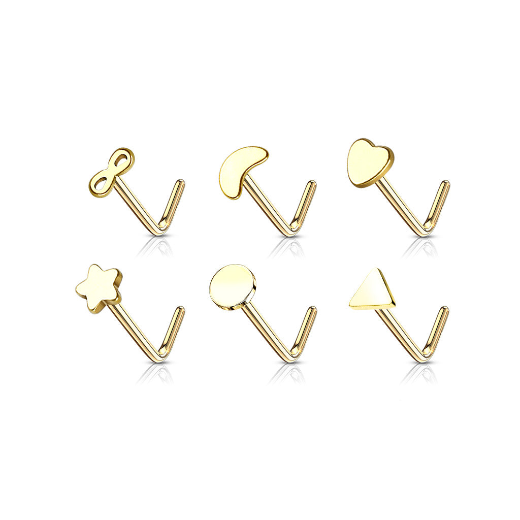 Assorted Shaped Tops Nostril Stud