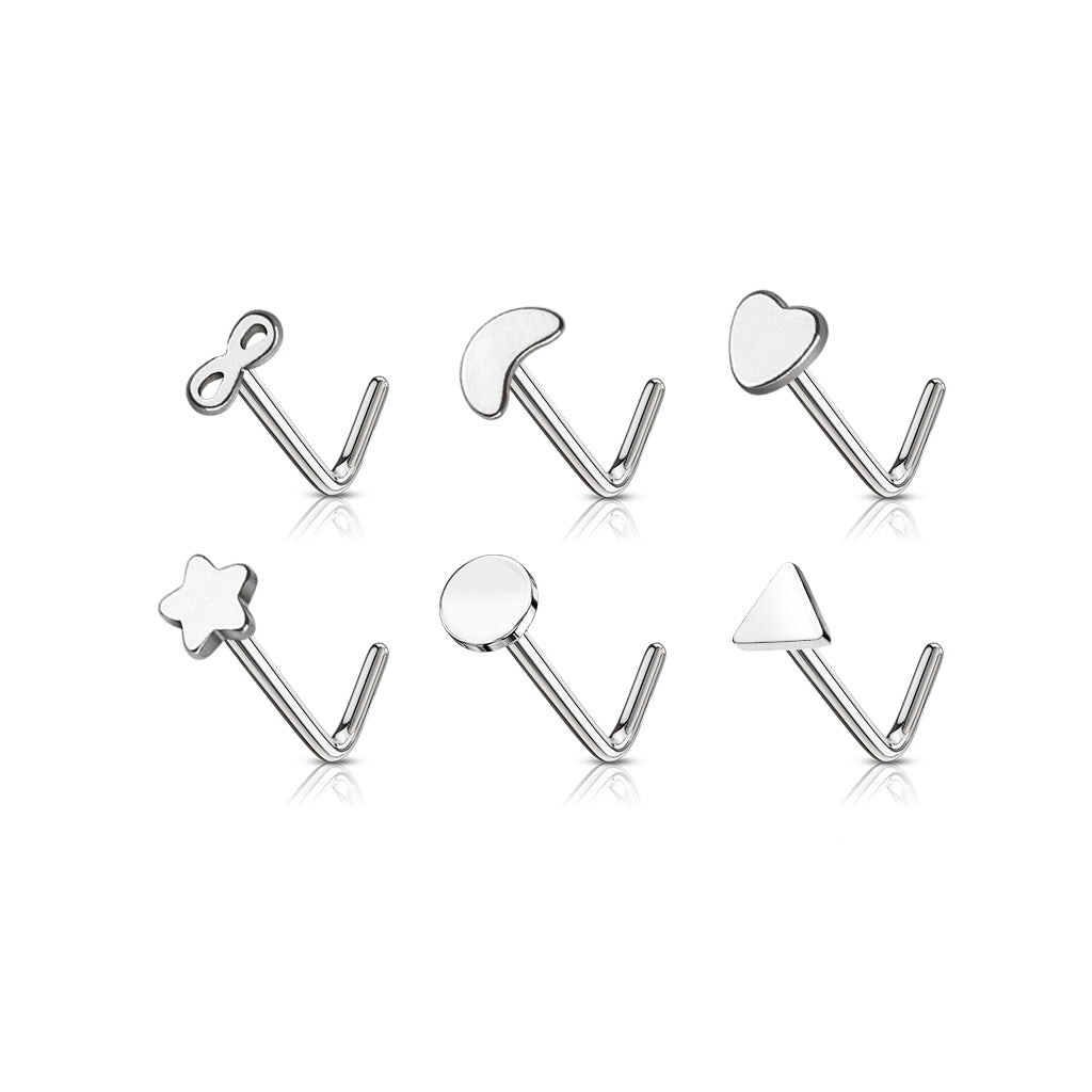 Assorted Shaped Tops Nostril Stud