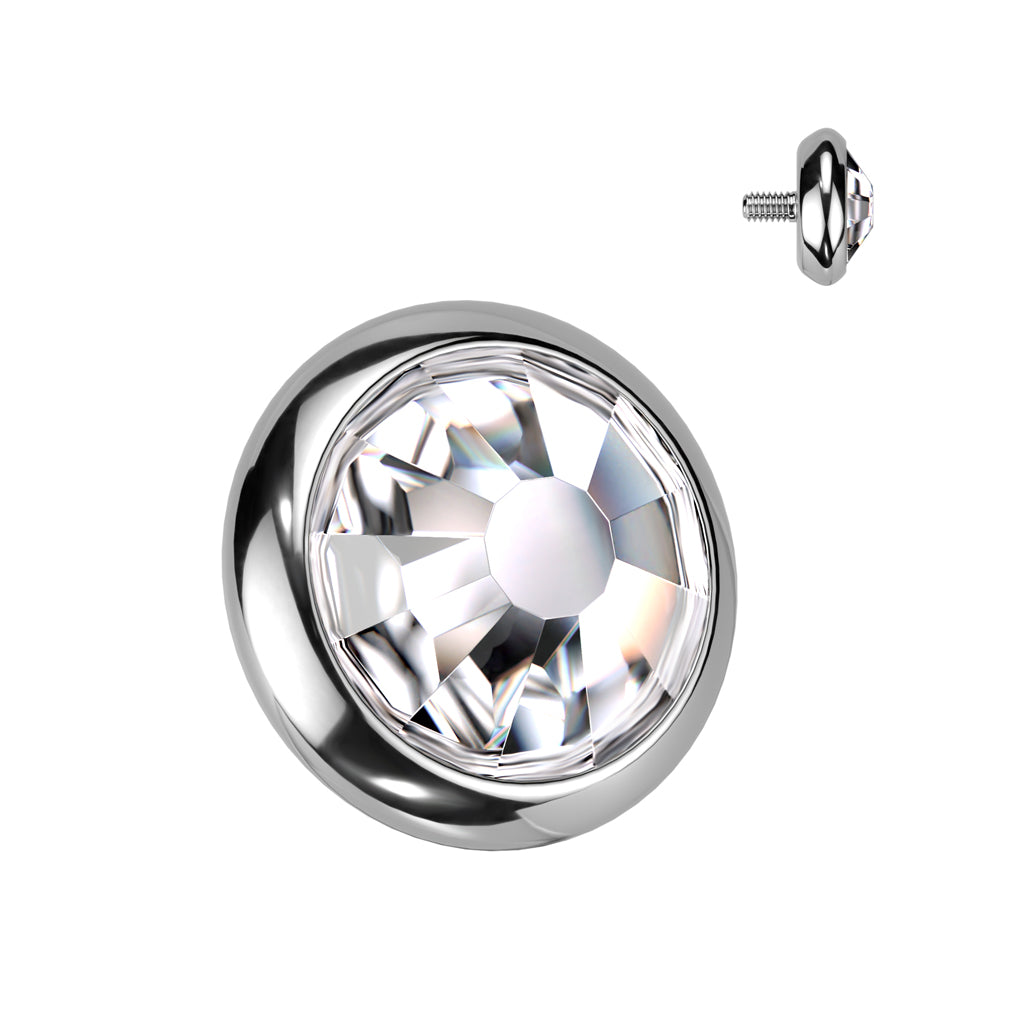 Flat Bezel Crystal Dermal Top