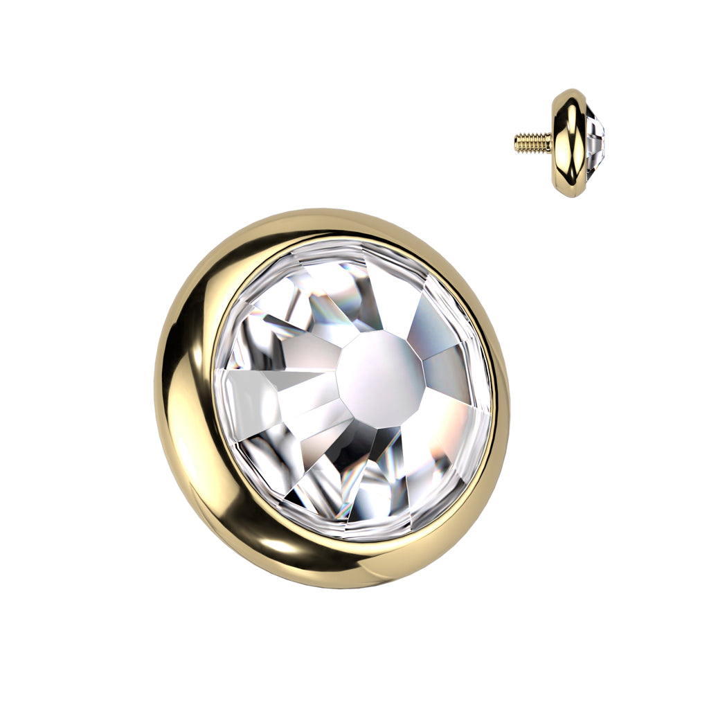 Flat Bezel Crystal Dermal Top