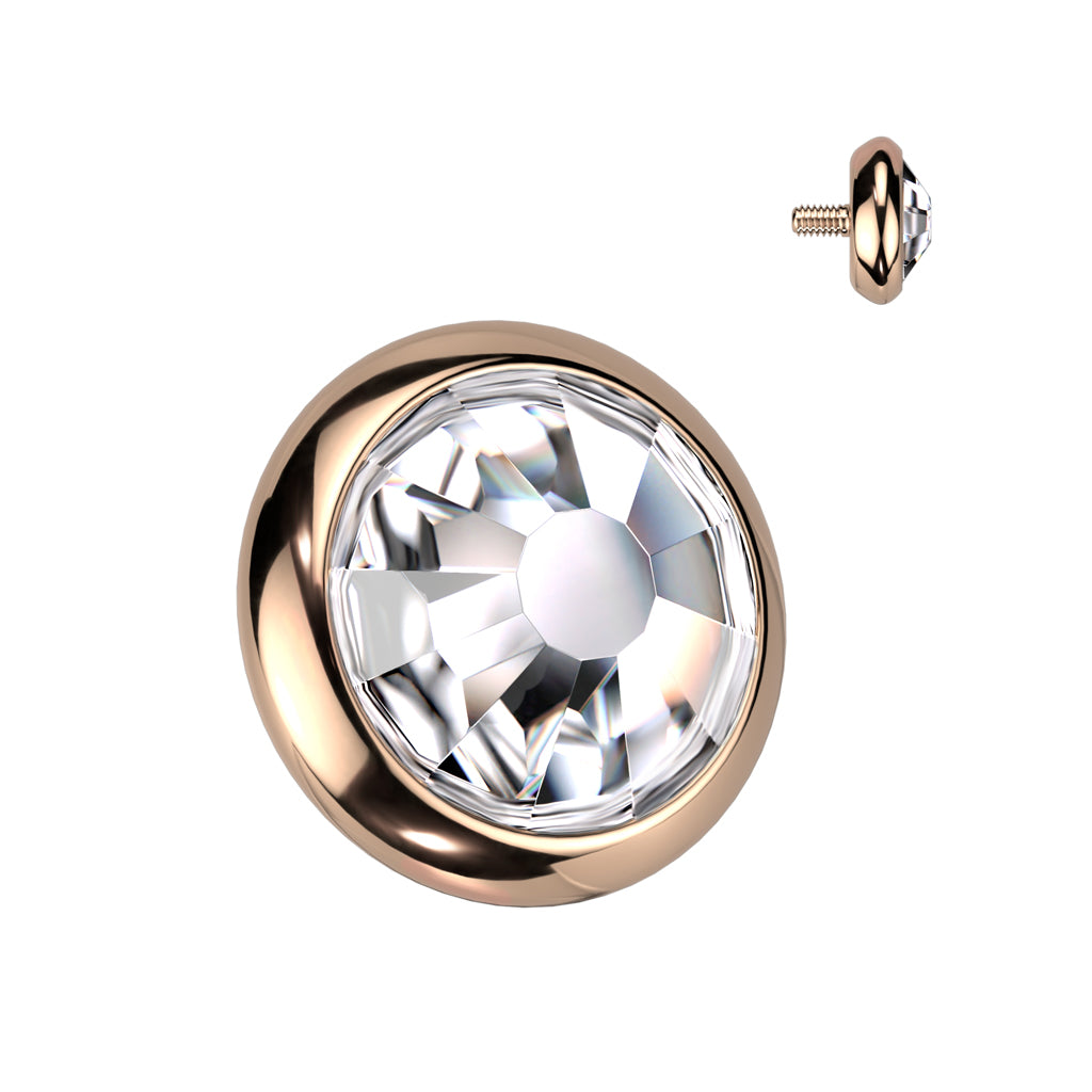 Flat Bezel Crystal Dermal Top