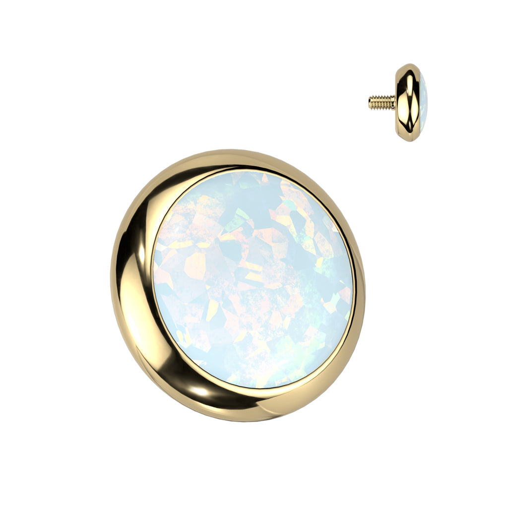 Flat Bezel Set Opal Top