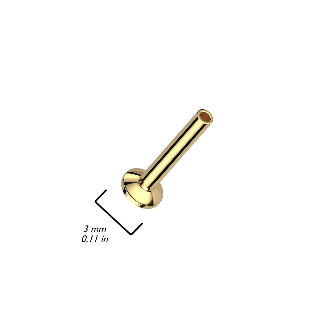 18g Titanium Threadless Push In Flat Back Stud Labret Post