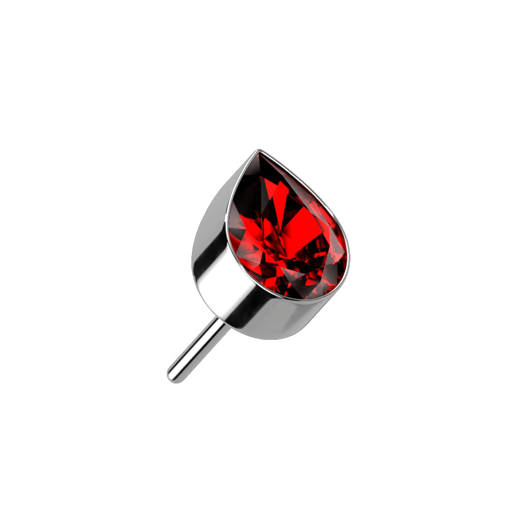 Threadless Push-in Bezel Set Teardrop CZ Top