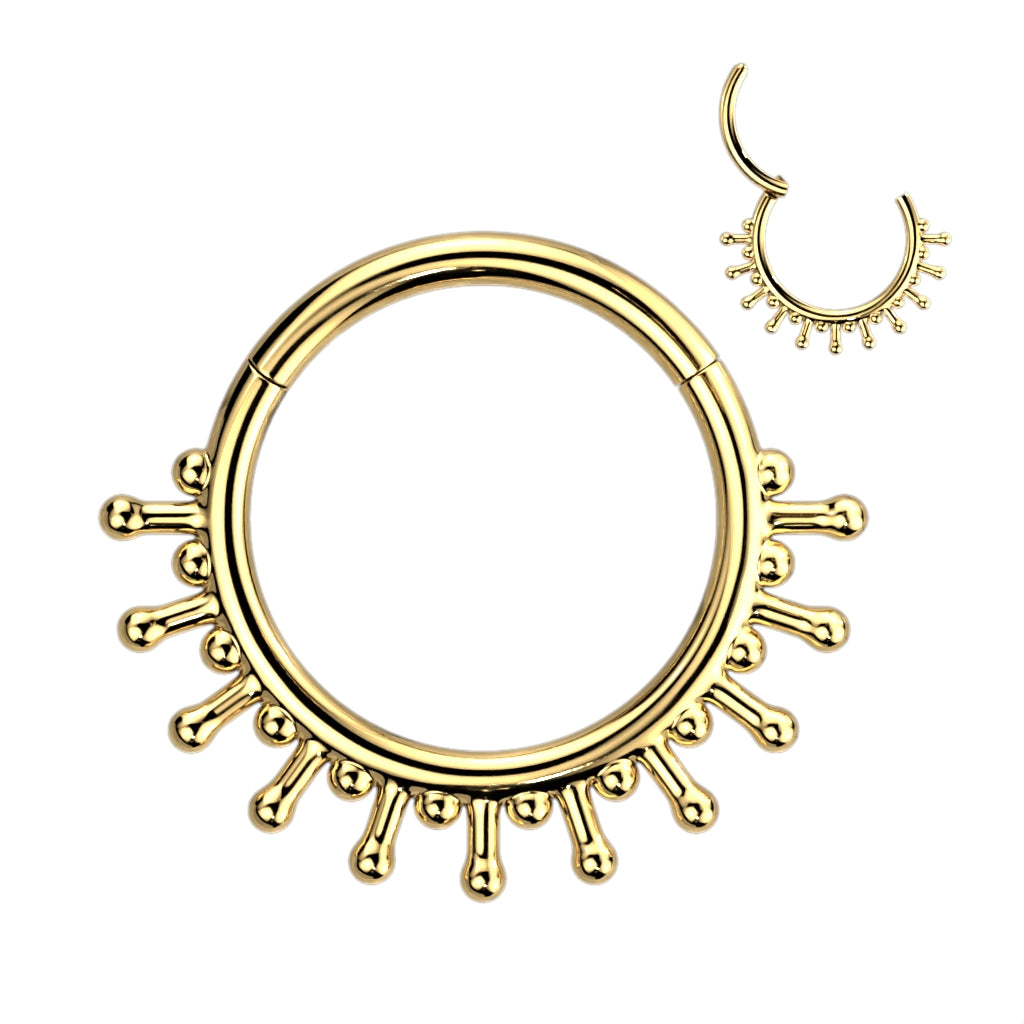 High Quality Precision Hinged Segment Ring with Beads between Beaded End Sticks