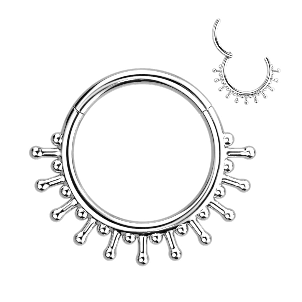 High Quality Precision Hinged Segment Ring with Beads between Beaded End Sticks