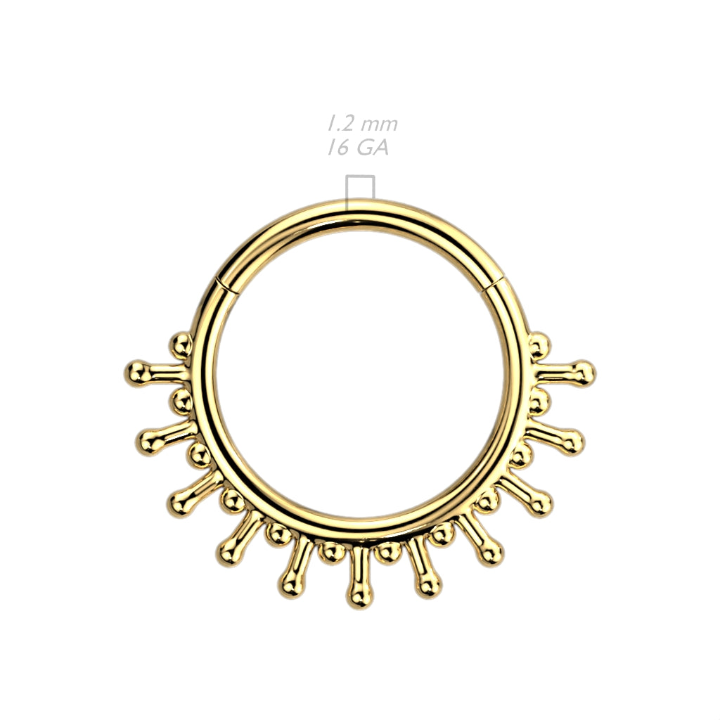 High Quality Precision Hinged Segment Ring with Beads between Beaded End Sticks