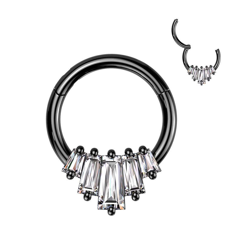 High Quality Precision Hinged Segment Ring With 5 Baguette