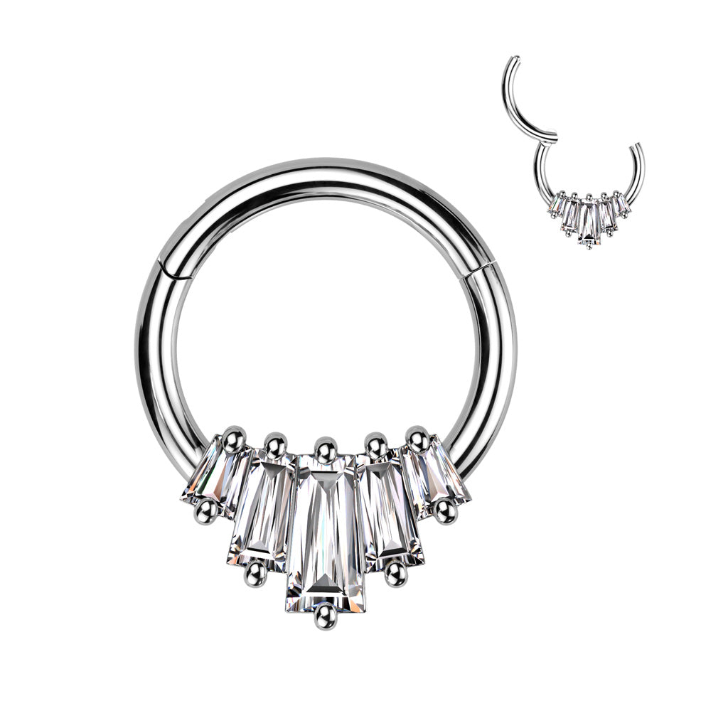 High Quality Precision Hinged Segment Ring With 5 Baguette