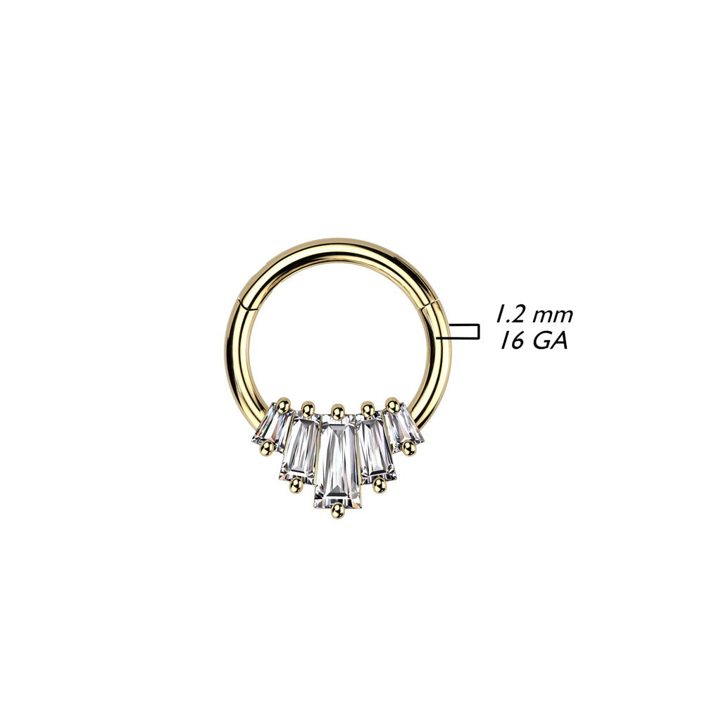 High Quality Precision Hinged Segment Ring With 5 Baguette