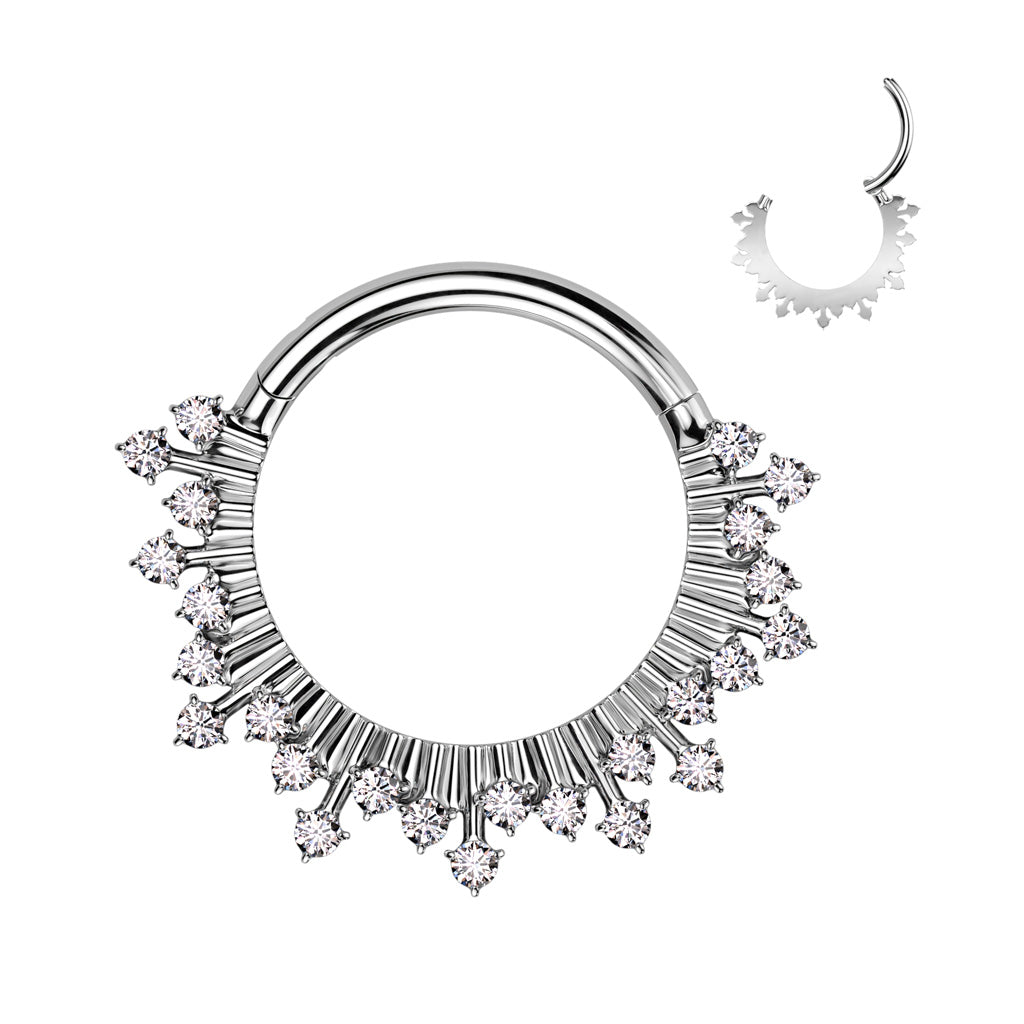 High Quality Precision Hinged Segment Ring With CZ Fan