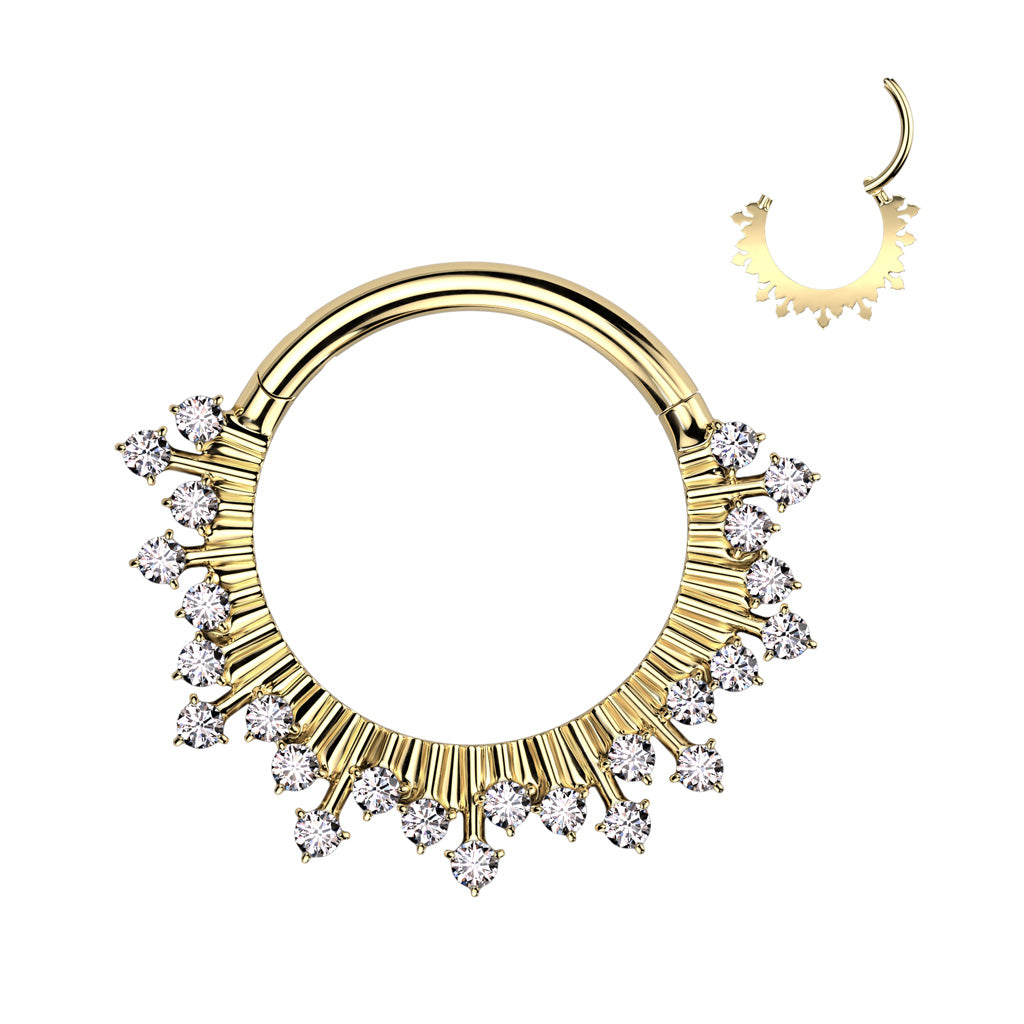 High Quality Precision Hinged Segment Ring With CZ Fan