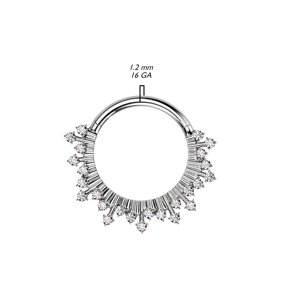 High Quality Precision Hinged Segment Ring With CZ Fan
