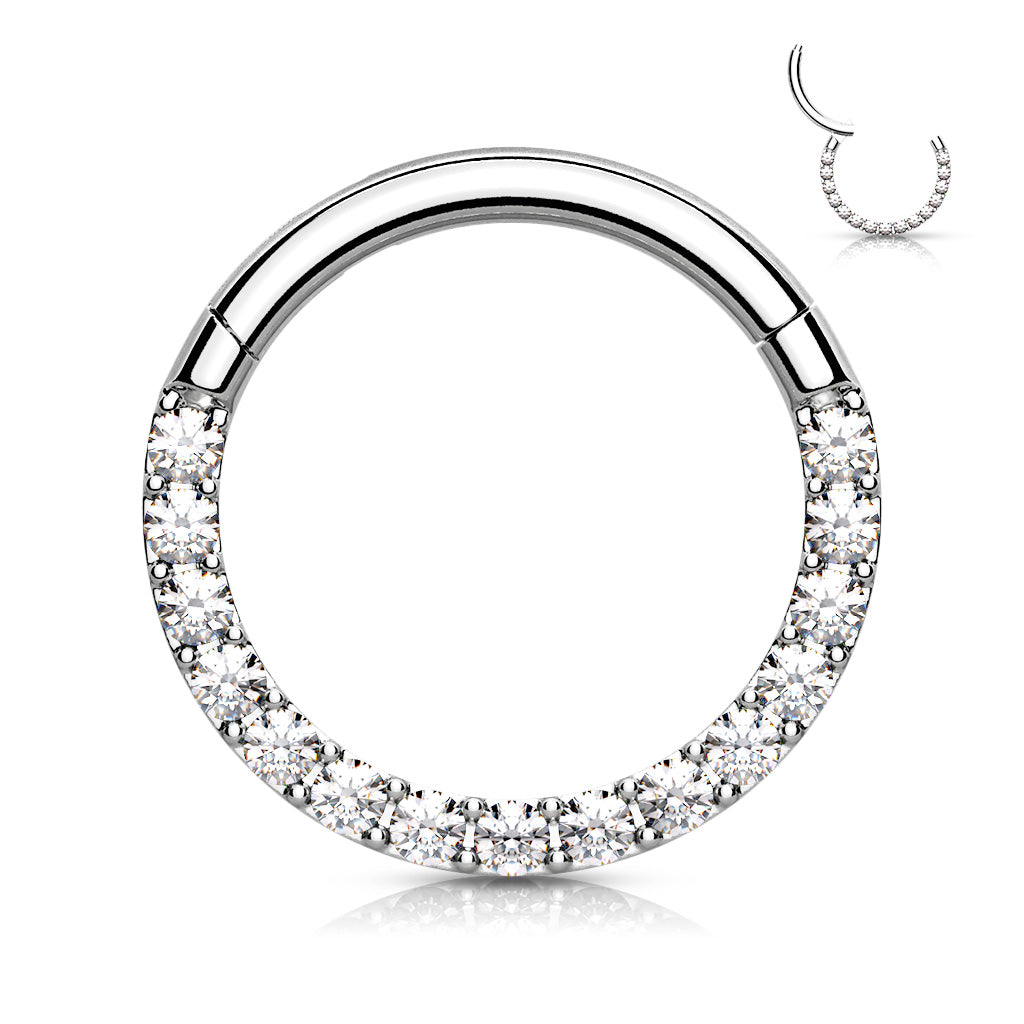 High Quality Precision Rings with CNC Set Front Facing CZ Paved