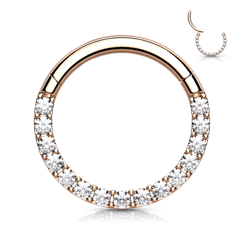 High Quality Precision Rings with CNC Set Front Facing CZ Paved