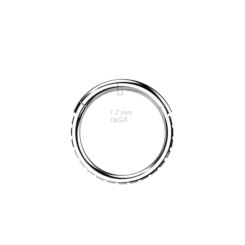 Hoop Ring With Pave Outward Facing Square CZs