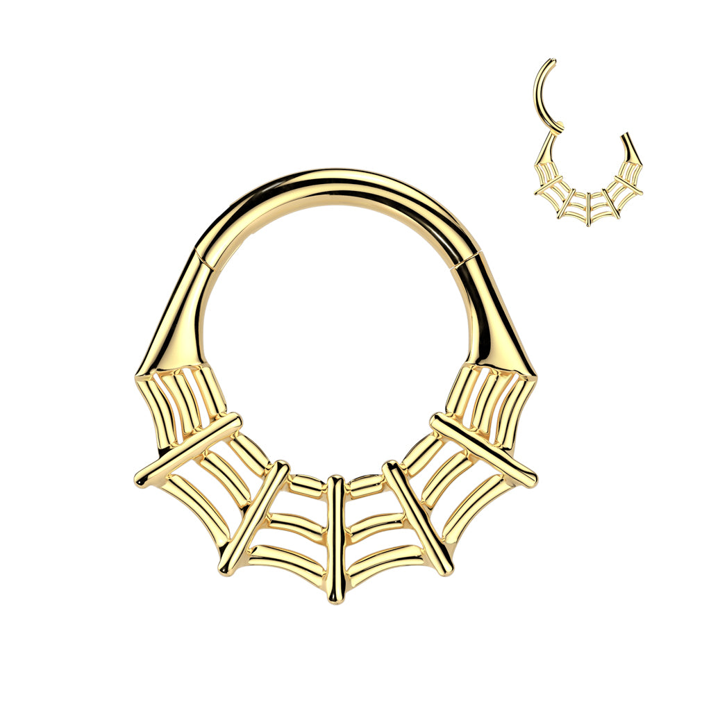 Spider Web Hinged Segment Hoop Ring