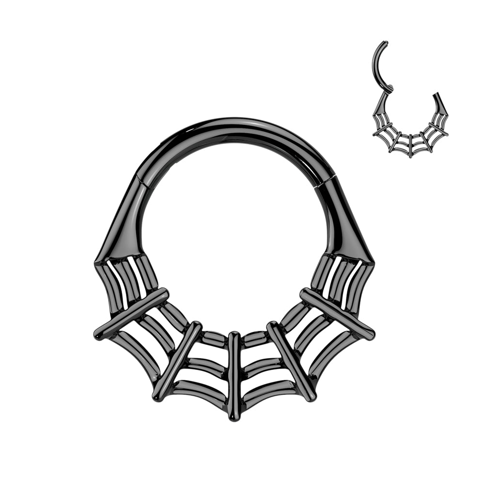 Spider Web Hinged Segment Hoop Ring