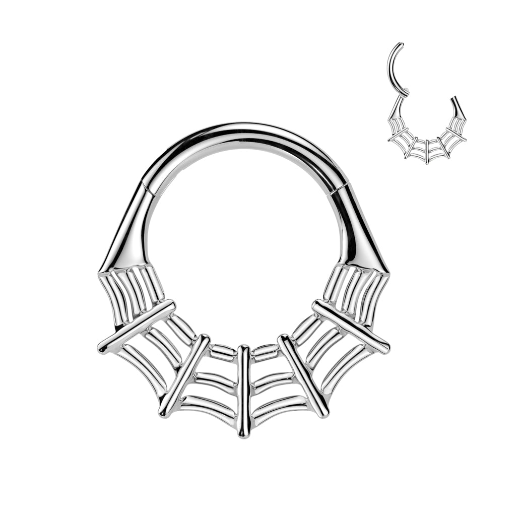 Spider Web Hinged Segment Hoop Ring