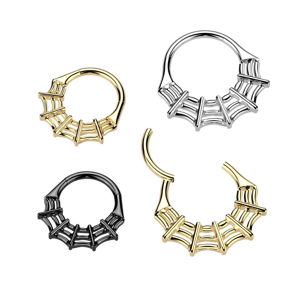 Spider Web Hinged Segment Hoop Ring