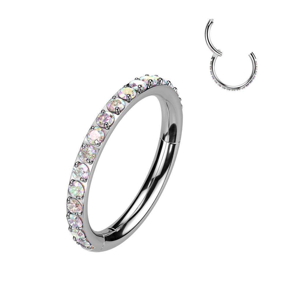 Ring With Outward Facing Pave CNC Set CZ