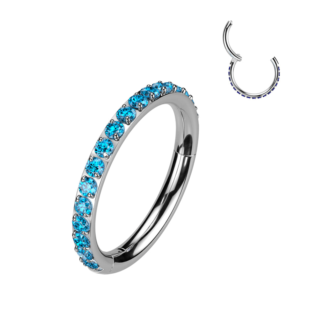 Ring With Outward Facing Pave CNC Set CZ