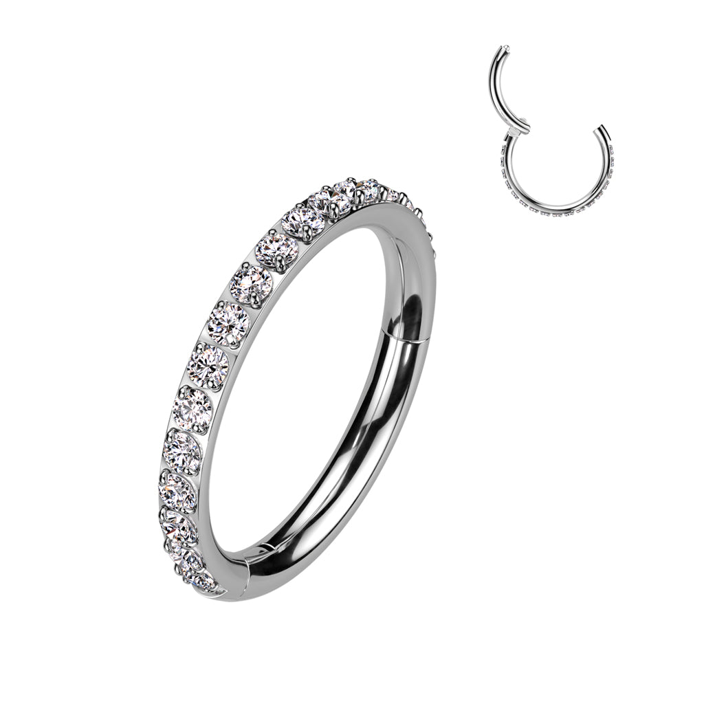 Ring With Outward Facing Pave CNC Set CZ