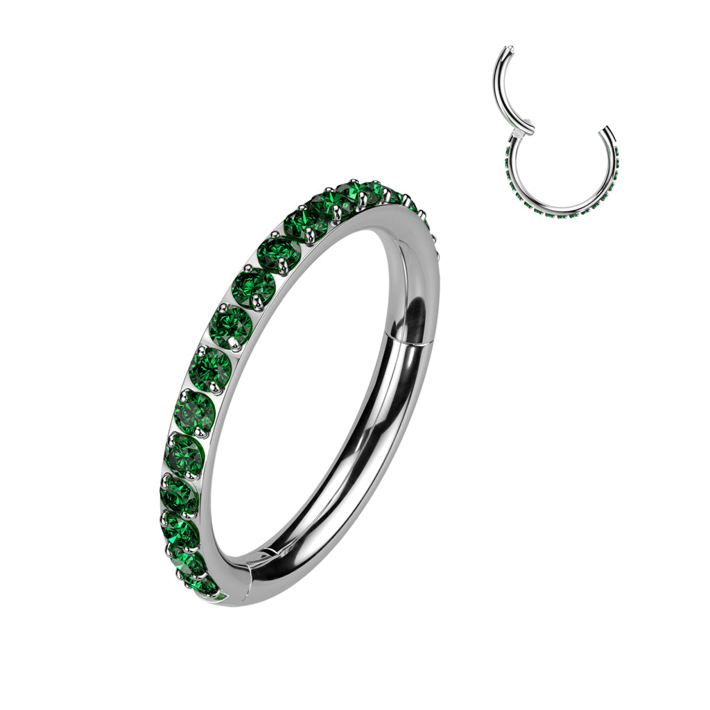 Ring With Outward Facing Pave CNC Set CZ