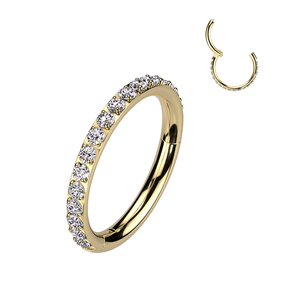 Ring With Outward Facing Pave CNC Set CZ